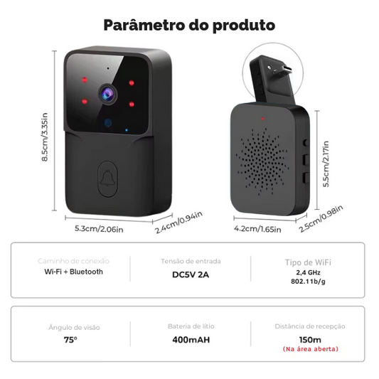 Xiaomi Campainha Com Câmera Preta Medidas 02